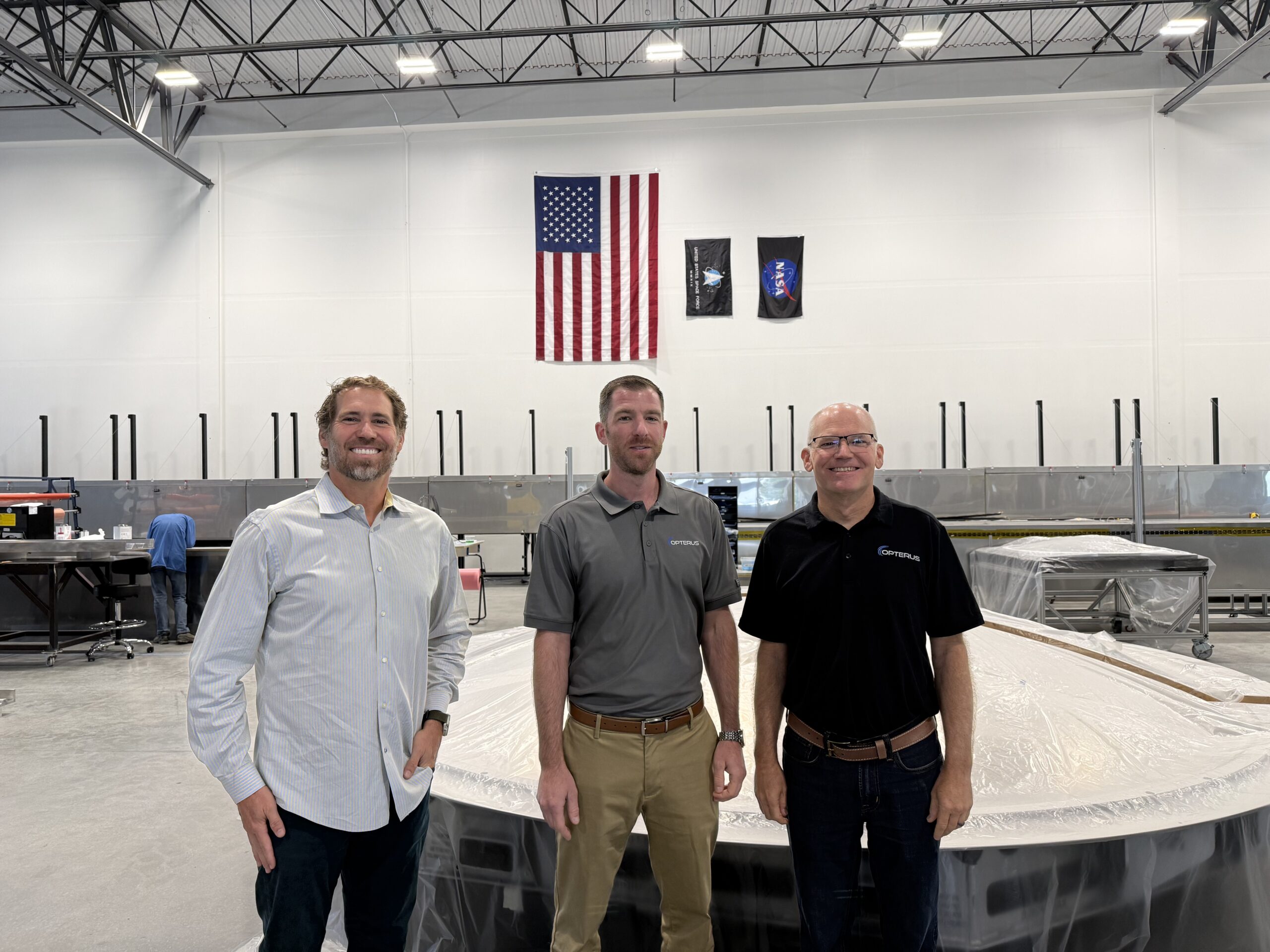 Opterus staff and City staff at facility